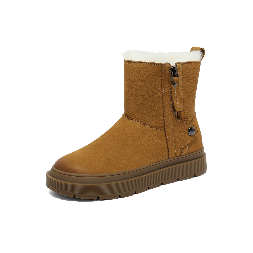 森达甜美雪地靴女2023冬新商场同款舒适保暖户外短靴SUE01DD3