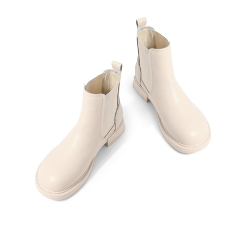 森达时尚切尔西靴女2023冬季新款简约舒适休闲短皮靴TJZ04DD3