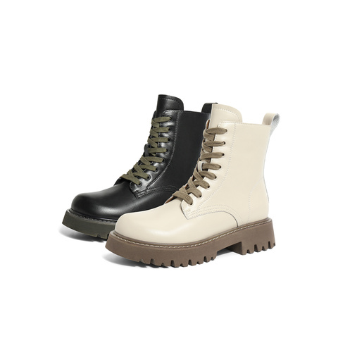 森达潮流马丁靴女2023冬新商场同款机车风显瘦休闲短靴SVP01DD3