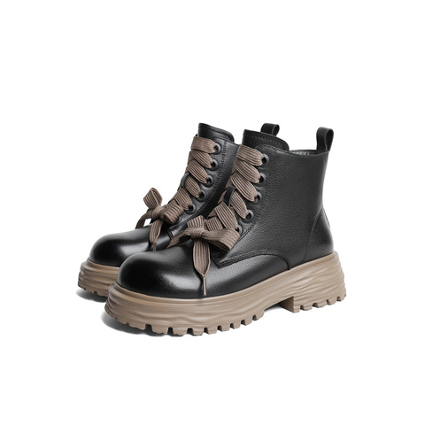 森达马丁靴女2023冬季新款商场同款户外厚底休闲短靴SWL01DD3