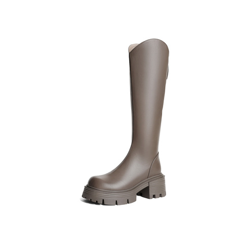 森达气质弹力靴女2023冬新商场同款显瘦休闲长筒骑士靴SWJ02DG3