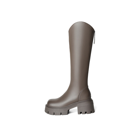 森达气质弹力靴女2023冬新商场同款显瘦休闲长筒骑士靴SWJ02DG3