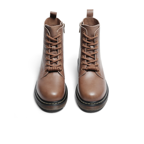 森达气质马丁靴女春商场同款机车风显瘦短靴SXW01DD3