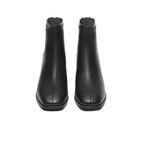 森达气质弹力靴女2023冬季新款商场同款通勤显瘦粗跟短靴SYA01DD3