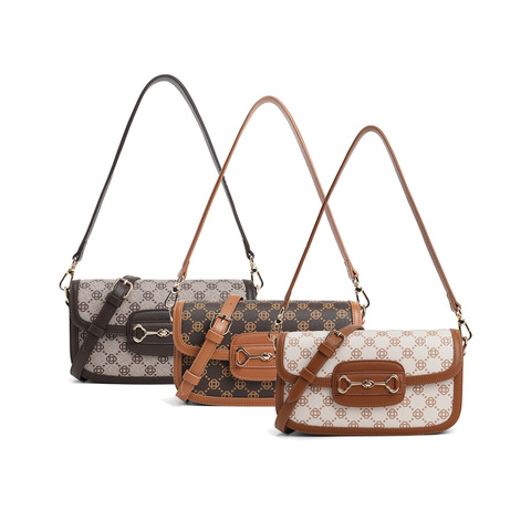 森达时尚小方包女2023冬季新款商场同款气质休闲腋下包X1367DX3