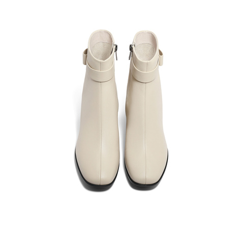 森达气质时装靴女2023冬新商场同款时尚粗跟显高休闲短靴4XM46DD3