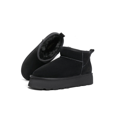 森达厚底休闲雪地靴女冬厚实保暖短靴东北靴ZTD62DD3