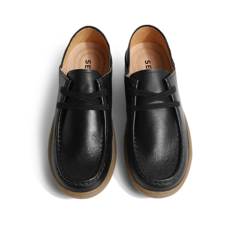 森达简约休闲皮鞋女2023秋季新款商场同款学院风单鞋4CFE2CM3