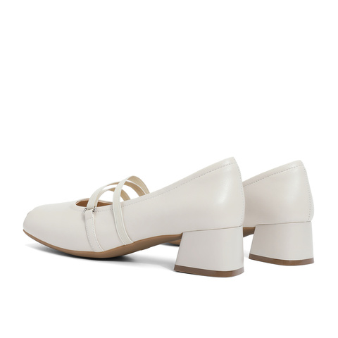 森达玛丽珍鞋女2024春新学院风芭蕾舞粗跟浅口单鞋ZTA26AQ4