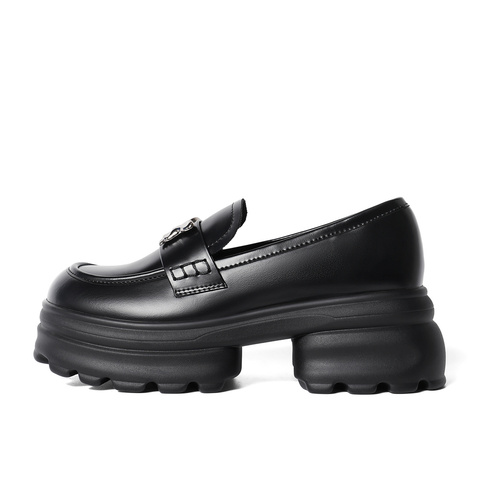 森达乐福鞋女2024春季新款一脚蹬学院风厚底显高舒适单鞋ZTA44AA4