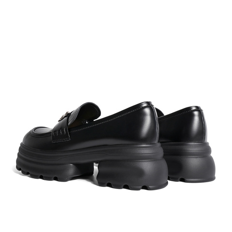 森达乐福鞋女2024春季新款一脚蹬学院风厚底显高舒适单鞋ZTA44AA4