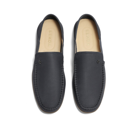 森达时尚休闲皮鞋男2024夏新商场同款户外一脚蹬平底单鞋1NG01BM4