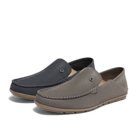 森达时尚休闲皮鞋男2024夏新商场同款户外一脚蹬平底单鞋1NG01BM4