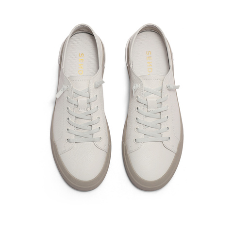 森达简约板鞋男2024夏新商场同款舒适软面平底休闲小白鞋1NQ01BM4