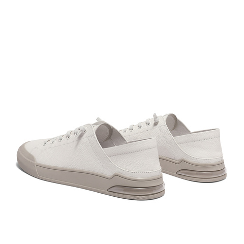 森达简约板鞋男2024夏新商场同款舒适软面平底休闲小白鞋1NQ01BM4