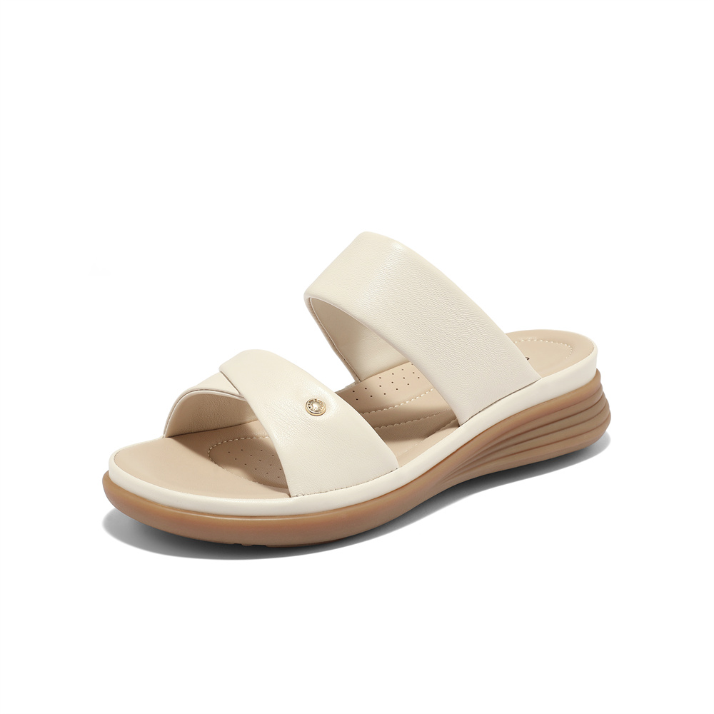 森达气质凉鞋女2024夏新商场同款舒适厚底外穿凉拖鞋SYN01BT4