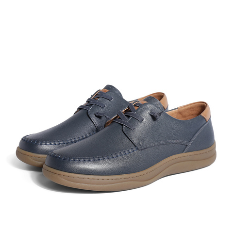 森达舒适休闲皮鞋男2024春新商场同款软面平底户外休闲鞋41C07AM4