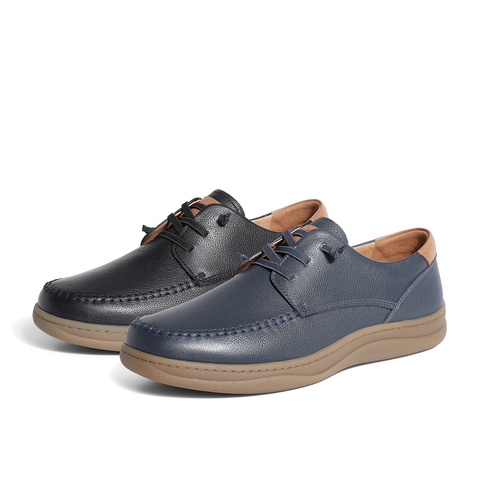 森达舒适休闲皮鞋男2024春新商场同款软面平底户外休闲鞋41C07AM4