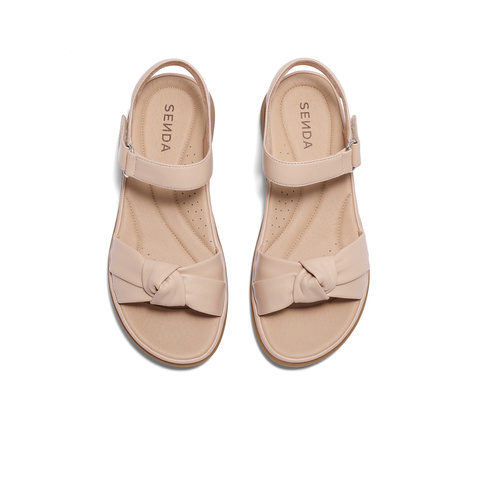 森达舒适凉鞋女2024夏新款商场同款软面平底行走休闲凉鞋4LK37BL4