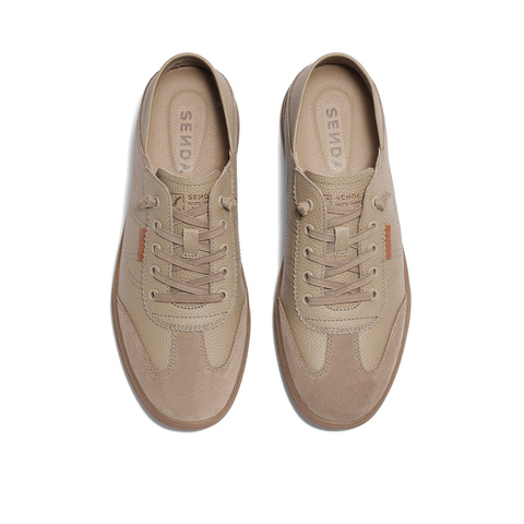 森达时尚板鞋男2024夏新商场同款轻便软面休闲小白鞋K1F01BM4