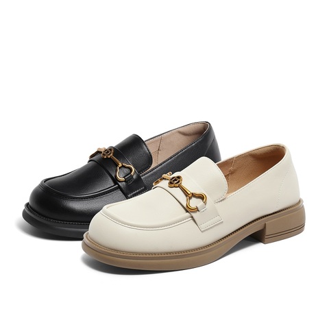 森达通勤乐福鞋女2024春新商场同款马衔扣一脚蹬单鞋SXG01AA4