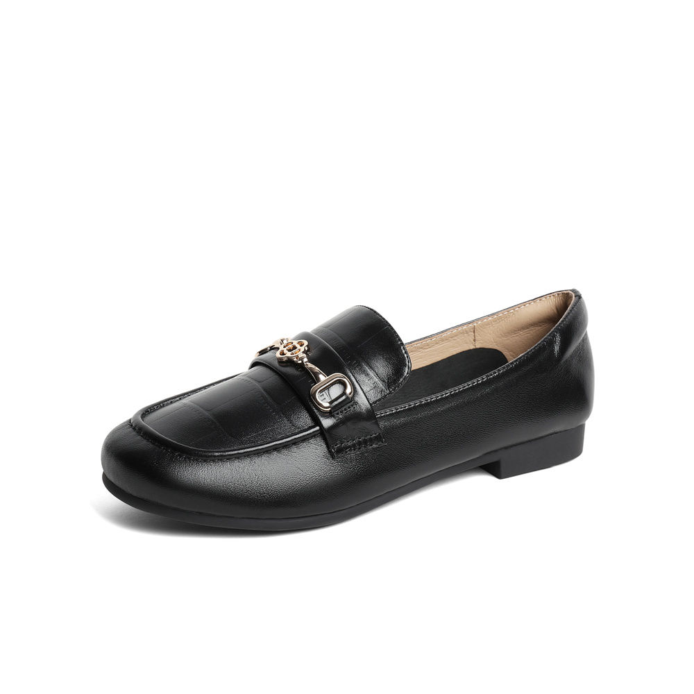 森达气质乐福鞋女春新商场同款欧美马衔扣职场单鞋SWX01AA4