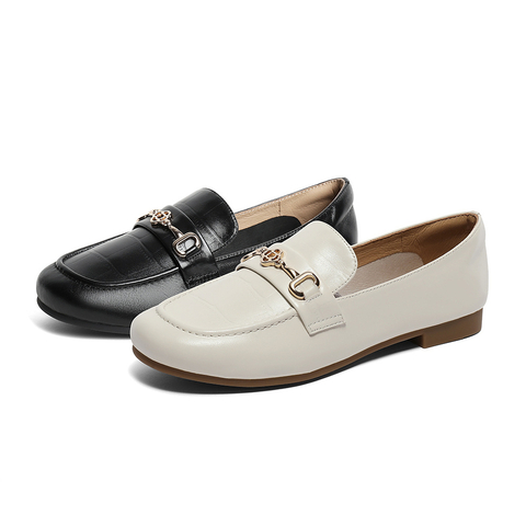 森达气质乐福鞋女春新商场同款欧美马衔扣职场单鞋SWX01AA4