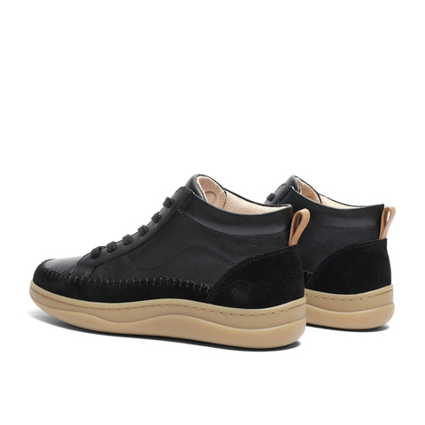 森达舒适靴女春新商场同款行走平底短皮靴4CFL2AD4