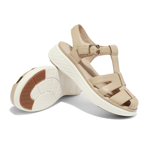 森达复古罗马凉鞋女夏新商场同款厚底休闲猪笼鞋SZL01BL4