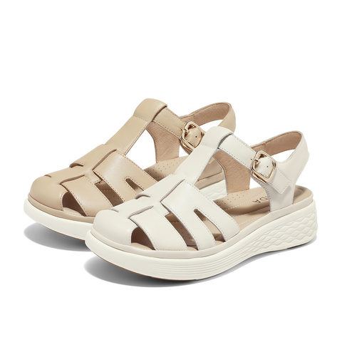 森达复古罗马凉鞋女夏新商场同款厚底休闲猪笼鞋SZL01BL4