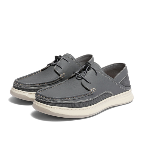 森达皮鞋男款2024新款夏季商场同款舒适平底真皮休闲皮鞋1NT01BM4