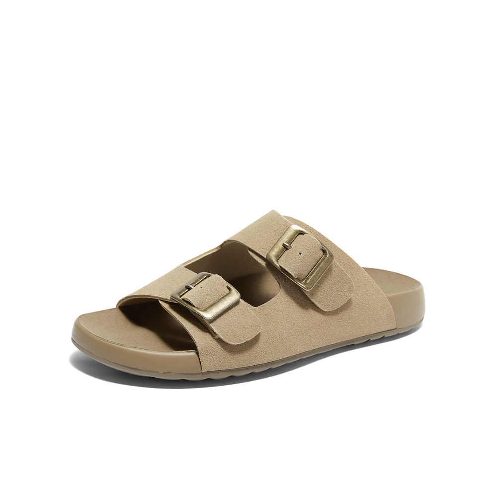 森达勃肯鞋女款2024新款外穿夏季舒适平底休闲凉拖鞋XCK01BT4