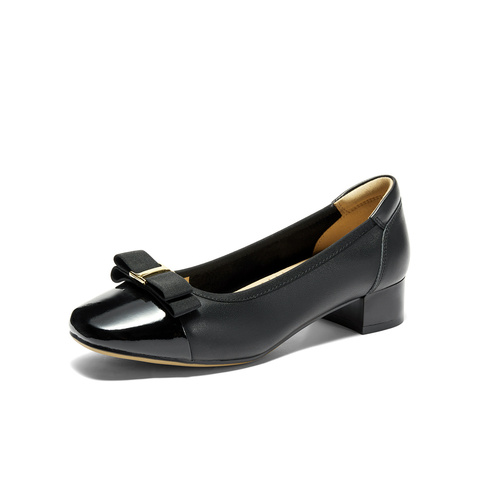 森达小皮鞋女款新款秋商场同款通勤粗跟浅口单鞋XCB01CQ4