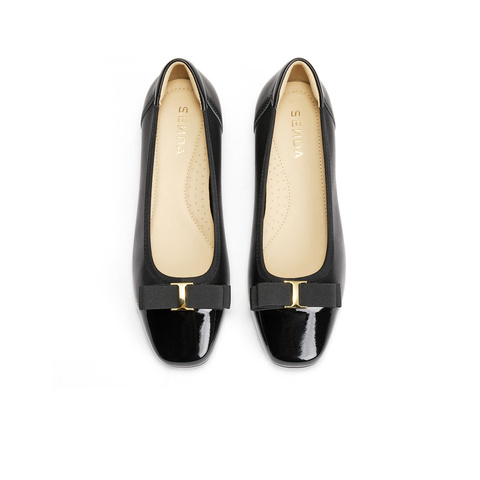 森达小皮鞋女款新款秋商场同款通勤粗跟浅口单鞋XCB01CQ4