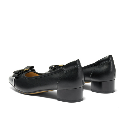 森达小皮鞋女款新款秋商场同款通勤粗跟浅口单鞋XCB01CQ4