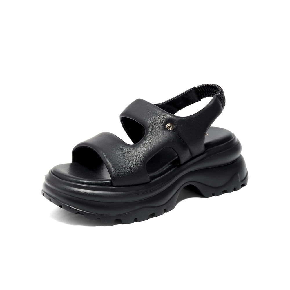 森达凉鞋女款2024新款夏商场同款运动厚底休闲凉鞋XCH01BL4