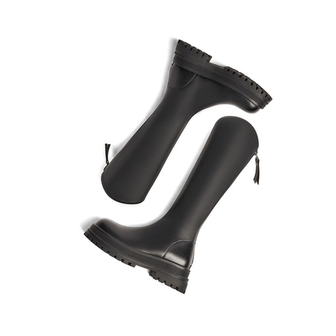 森达弹力靴女款2024冬新商场同款显瘦厚底休闲长筒靴XCS01DG4