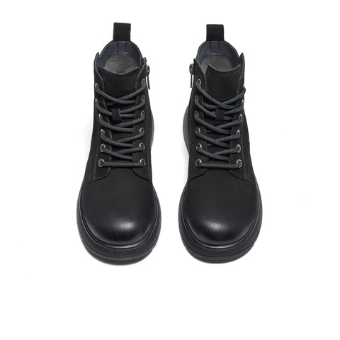 森达马丁靴女款冬商场同款软面机车风休闲短靴XCM01DD4