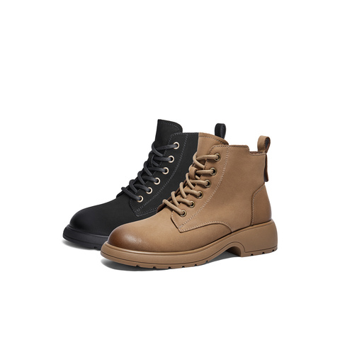 森达马丁靴女款冬商场同款软面机车风休闲短靴XCM01DD4