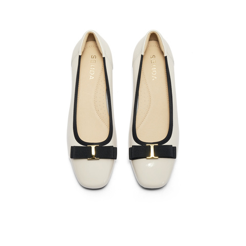 森达小皮鞋女款新款秋商场同款通勤粗跟浅口单鞋XCB01CQ4