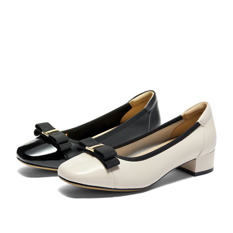 森达小皮鞋女款新款秋商场同款通勤粗跟浅口单鞋XCB01CQ4