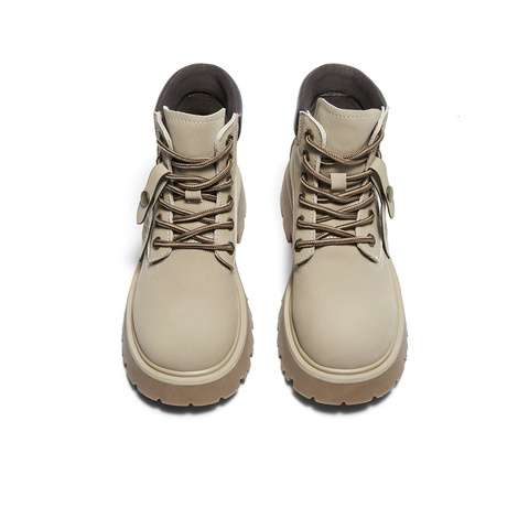 森达马丁靴女年冬户外厚底休闲大黄靴短靴ZTE23DD4