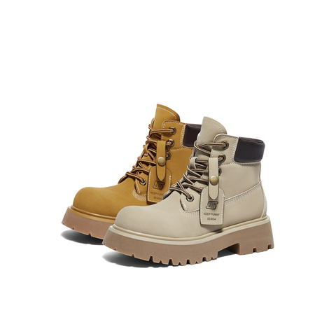 森达马丁靴女年冬户外厚底休闲大黄靴短靴ZTE23DD4