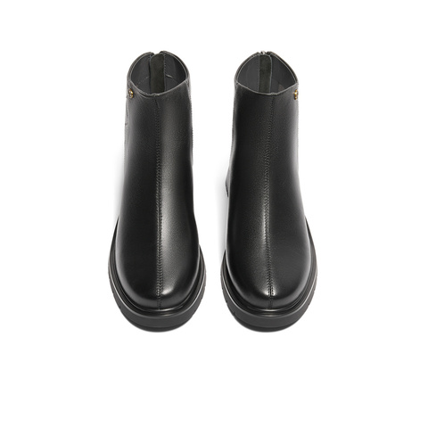 森达时装靴女年冬季新商场同款气质通勤粗跟短靴XDW01DD4