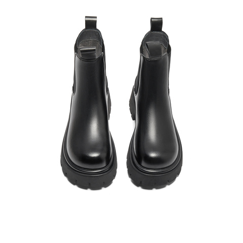 森达切尔西靴女款2024冬季新厚底显瘦烟囱靴休闲短靴ZTE16DD4