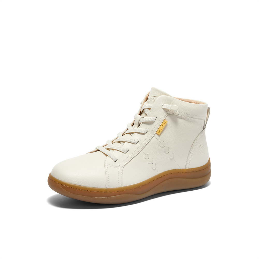 森达休闲靴女款2024冬季新款商场同款舒适平底短皮靴4CFX3DD4