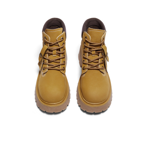 森达马丁靴女年冬户外厚底休闲大黄靴短靴ZTE23DD4