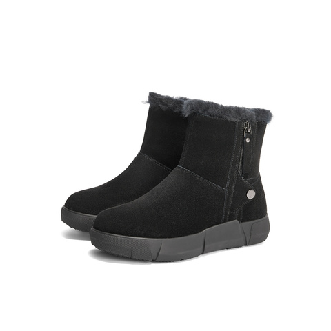 森达雪地靴女款冬商场同款户外保暖毛绒短靴XDV01DD4