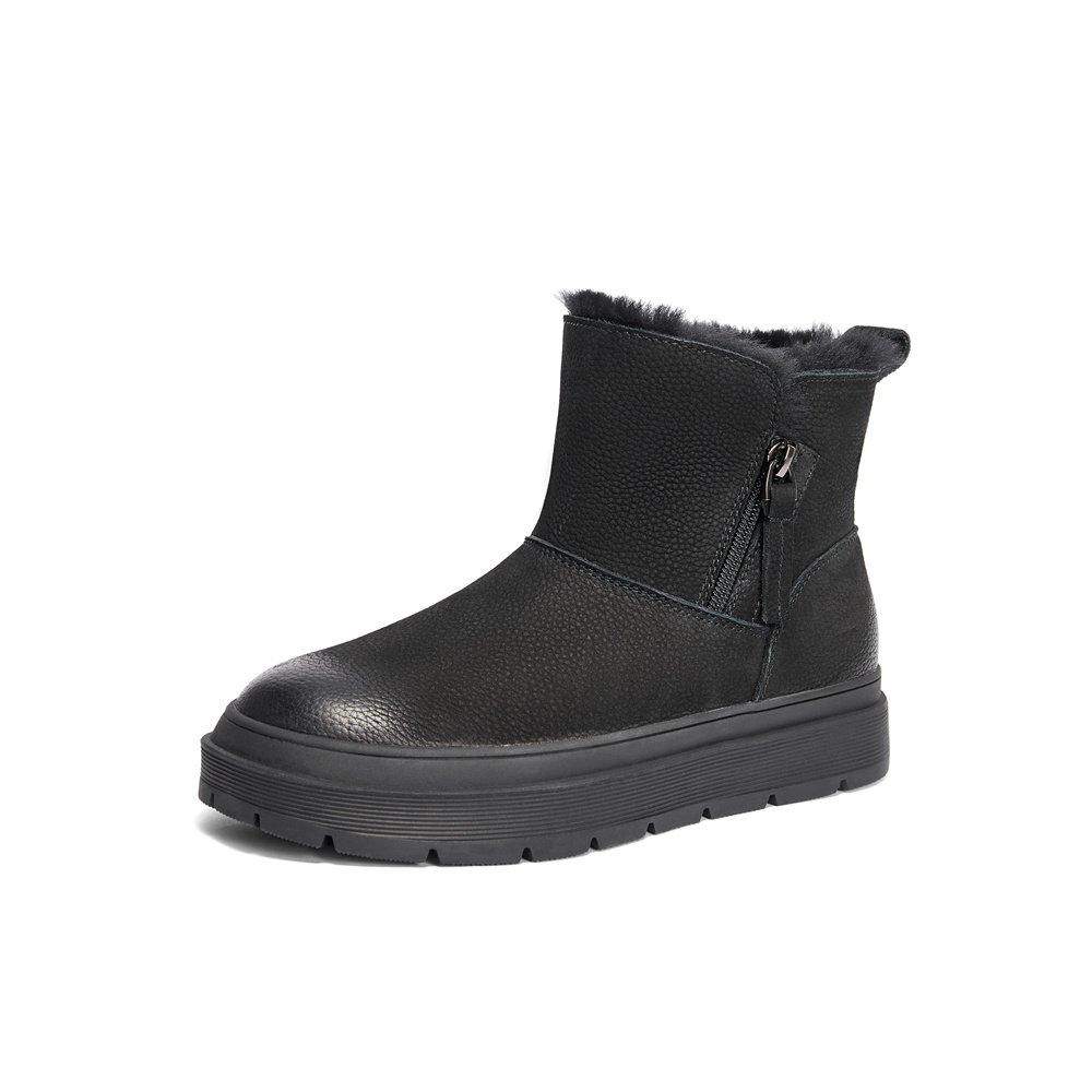 森达雪地靴女款冬舒适绒毛保暖户外休闲短靴ZTE26DD4