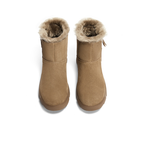 森达雪地靴女款冬商场同款户外保暖毛绒短靴XDV01DD4